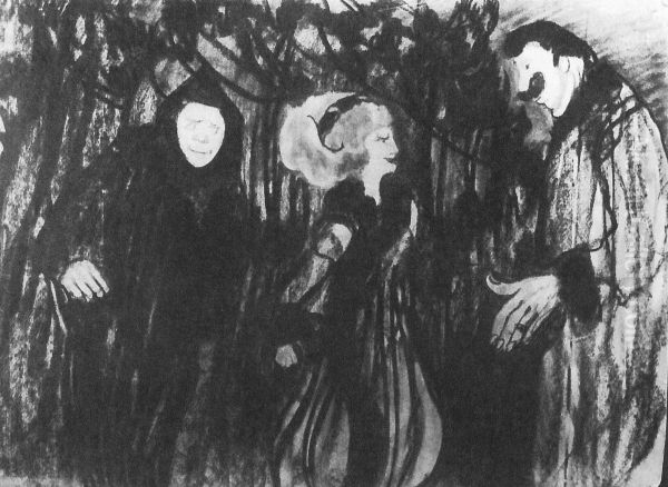 Zla dama, rajfur i poczciwy uwodziciel Oil Painting by Stanislaw Ignacy Witkiewicz