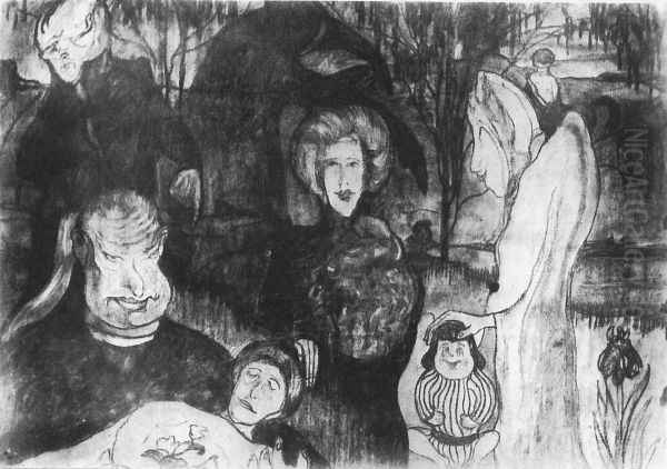 Young girl's initiation (one of the first) Oil Painting by Stanislaw Ignacy Witkiewicz (Witkacy)