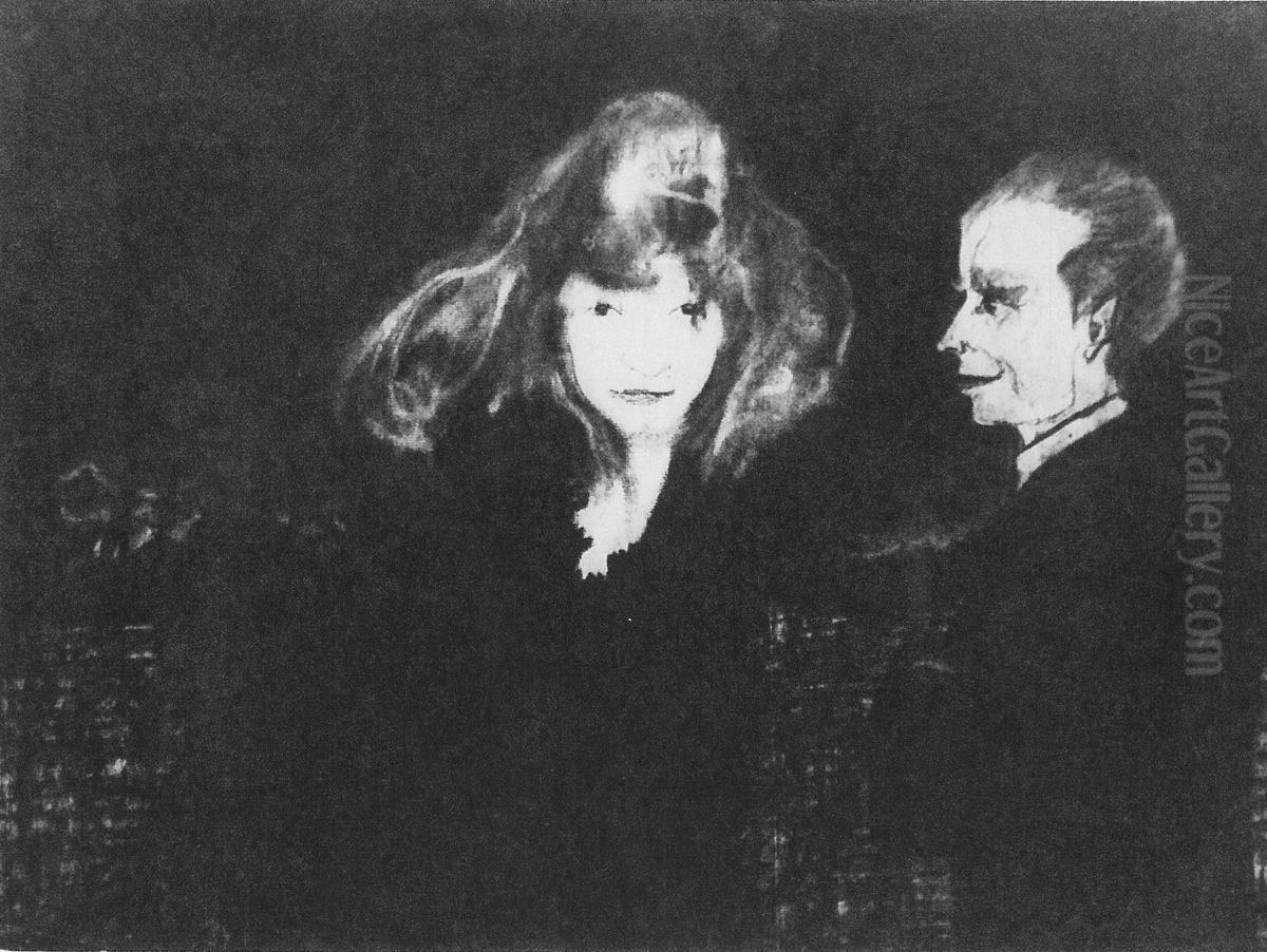 He and she (Irena and Ludwik Solski) Oil Painting by Stanislaw Ignacy Witkiewicz (Witkacy)