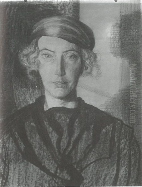 Portrait of Eugenia Dunin-Borkowska, prince fighting against the spirit of darkness Oil Painting by Stanislaw Ignacy Witkiewicz