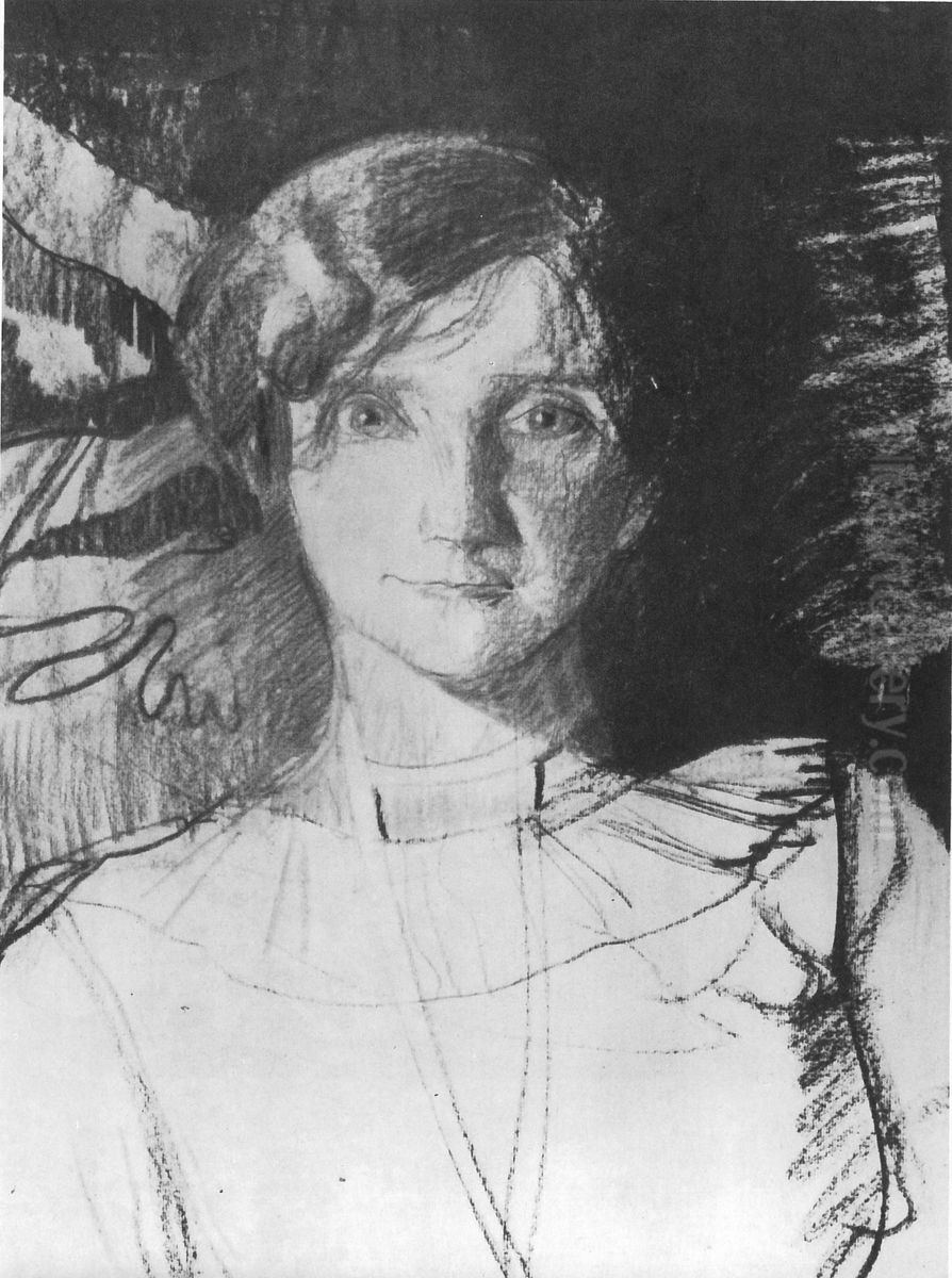 Aniela Zagorska jako wampirek Oil Painting by Stanislaw Ignacy Witkiewicz (Witkacy)