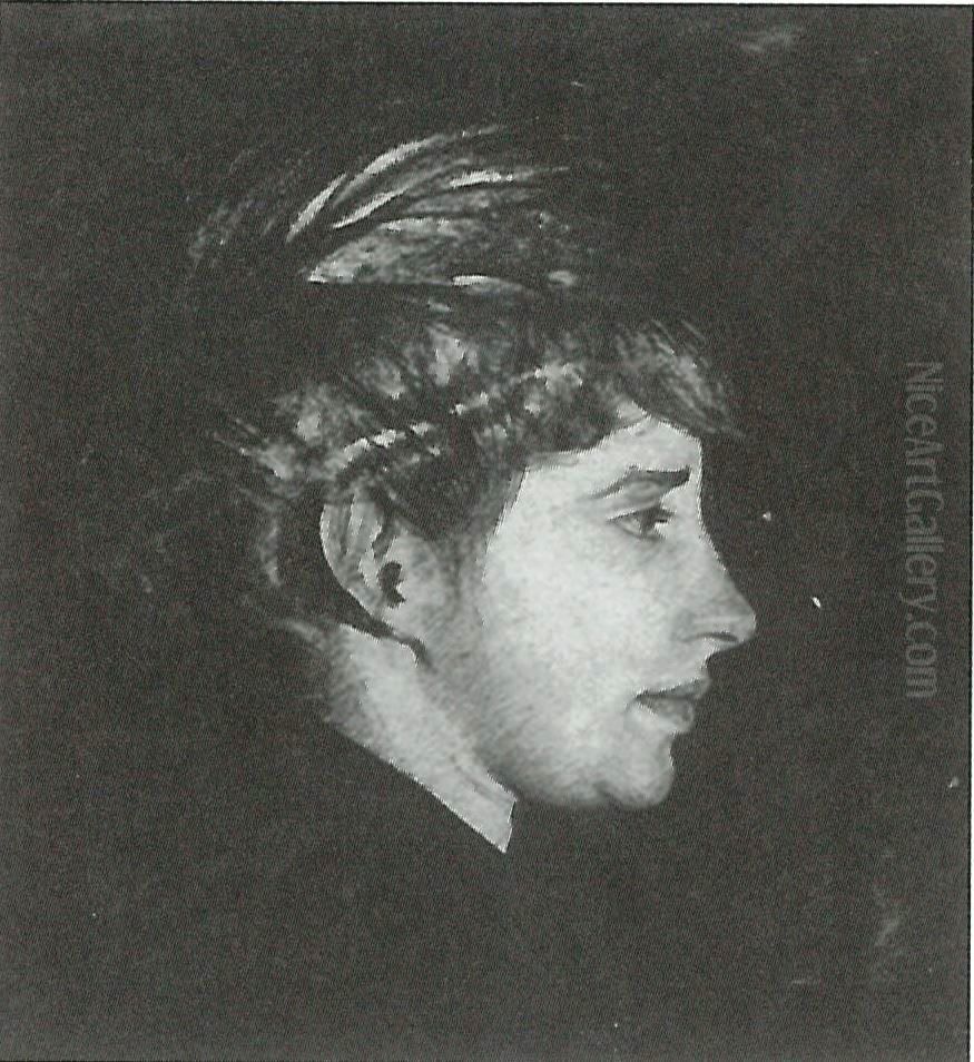 Portret Jadwigi Janczewskiej, profilem Oil Painting by Stanislaw Ignacy Witkiewicz (Witkacy)