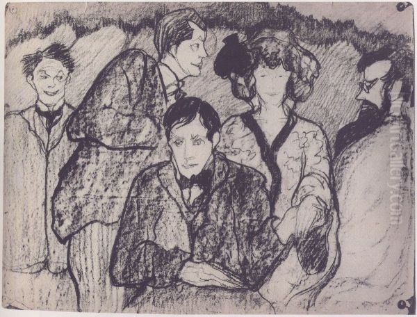 Ona i jej otoczenie Oil Painting by Stanislaw Ignacy Witkiewicz (Witkacy)