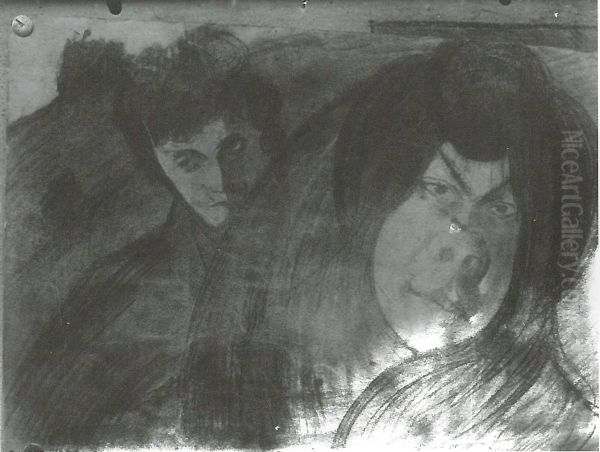 The artist and his wife Oil Painting by Stanislaw Ignacy Witkiewicz