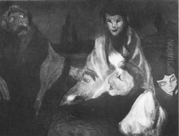 Smierc Oil Painting by Stanislaw Ignacy Witkiewicz