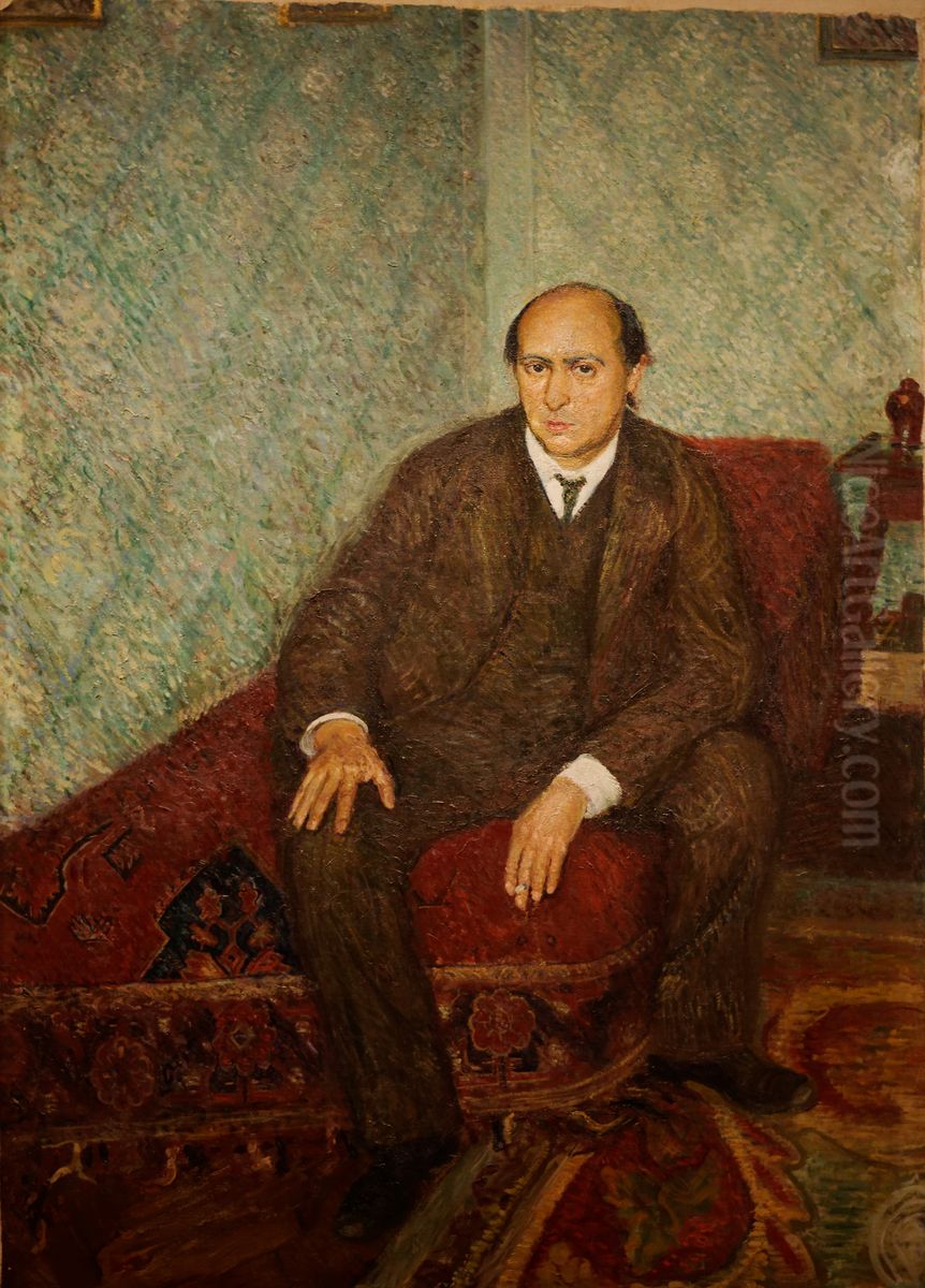 Arnold Schonberg Oil Painting by Richard Gerstl