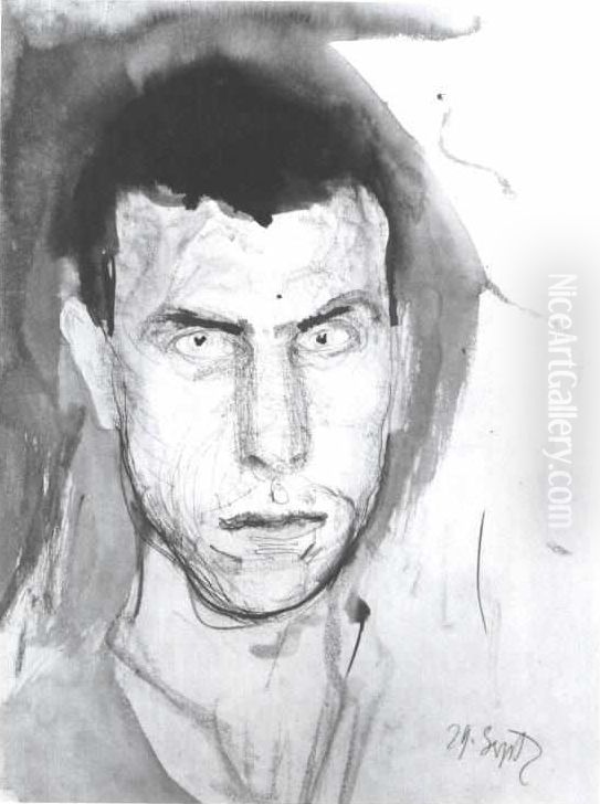 Self-Portrait Oil Painting by Richard Gerstl