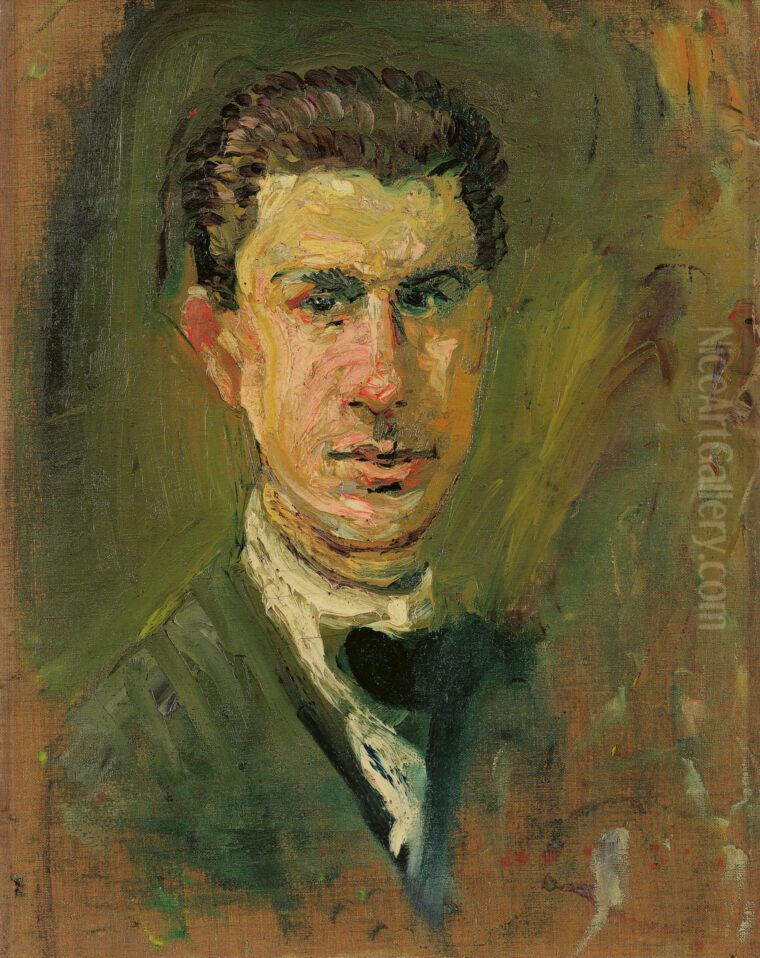 Kleines Selbstbildnis Oil Painting by Richard Gerstl