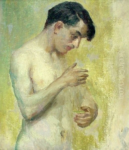 Nu masculino Oil Painting by Lucilio de Albuquerque