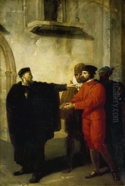 Shylock rebuffing Antonio Oil Painting by Richard Westall