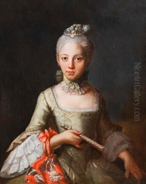 Portrait of young girl Oil Painting by Giuseppe Bonito