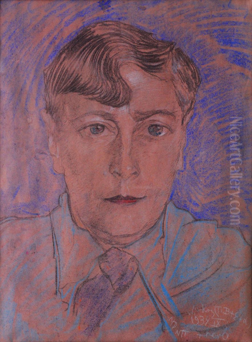 Portrait of Halina Krahelska Oil Painting by Stanislaw Ignacy Witkiewicz (Witkacy)