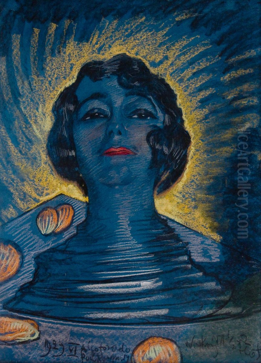 Portrait of Henryka Soroko - Labordaire Oil Painting by Stanislaw Ignacy Witkiewicz (Witkacy)