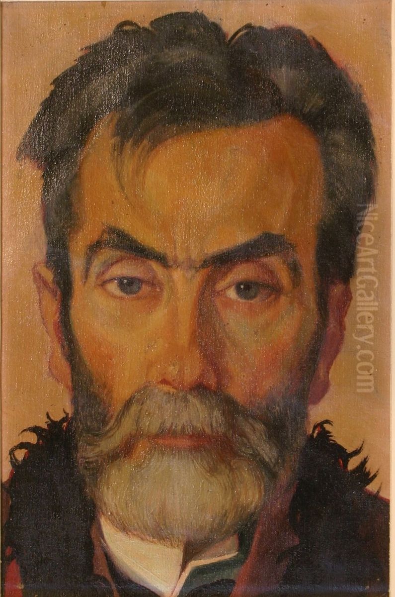 Portrait of father Oil Painting by Stanislaw Ignacy Witkiewicz (Witkacy)