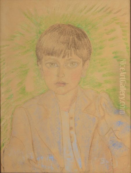 Portret Romana Ducha w wieku dzieciecym Oil Painting by Stanislaw Ignacy Witkiewicz (Witkacy)