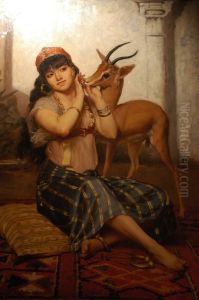 Girl with gazelle