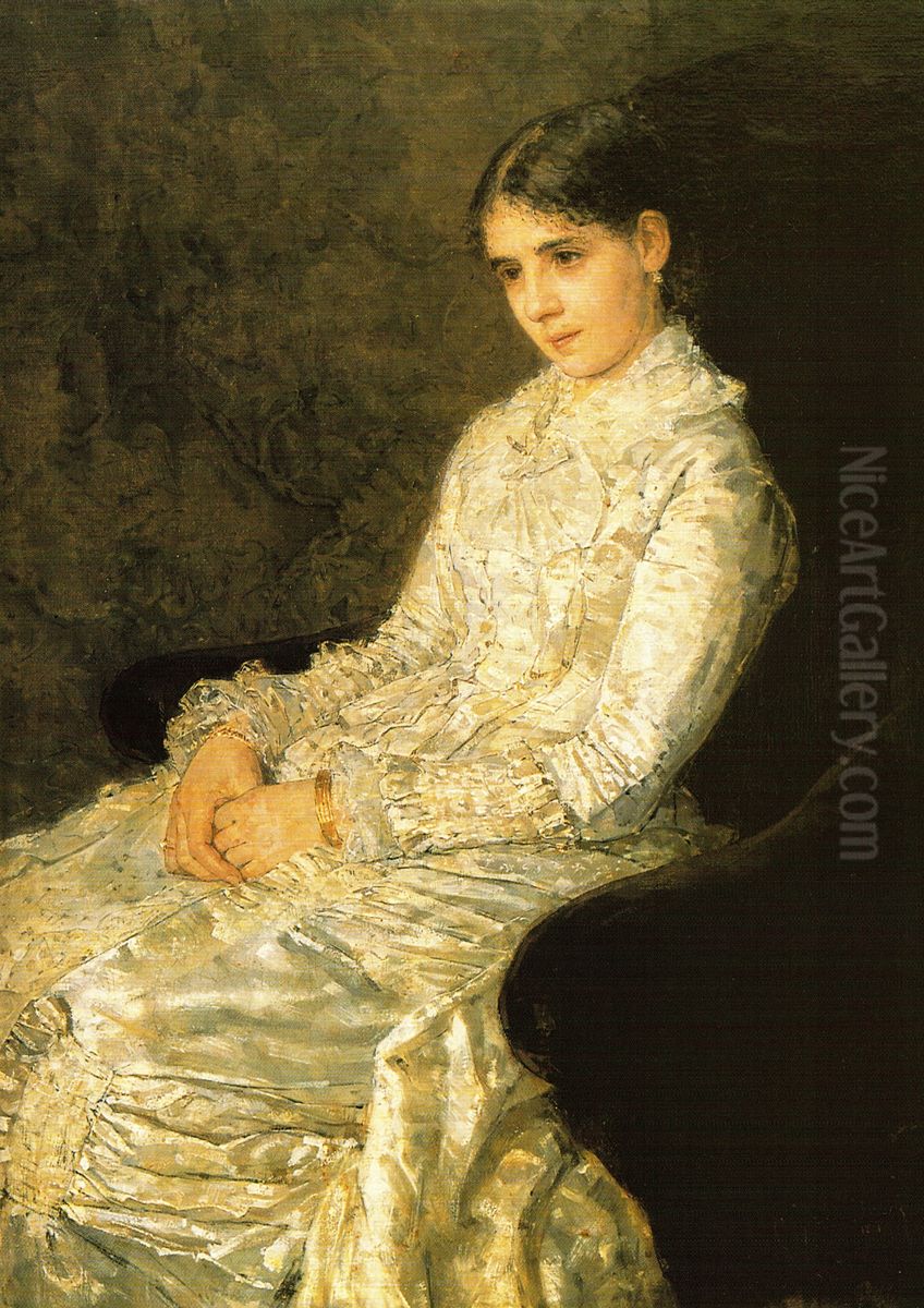 Portrait of Nanette Enthoven-Enthoven (1852-1883) Oil Painting by Isaac Lazarus Israels
