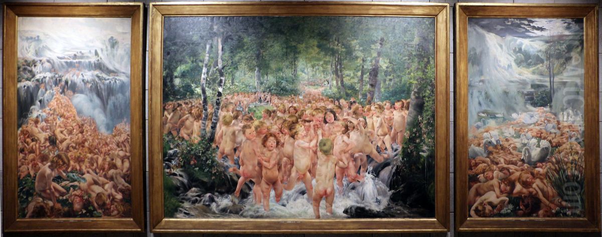 The Stream Oil Painting by Leon Frederic