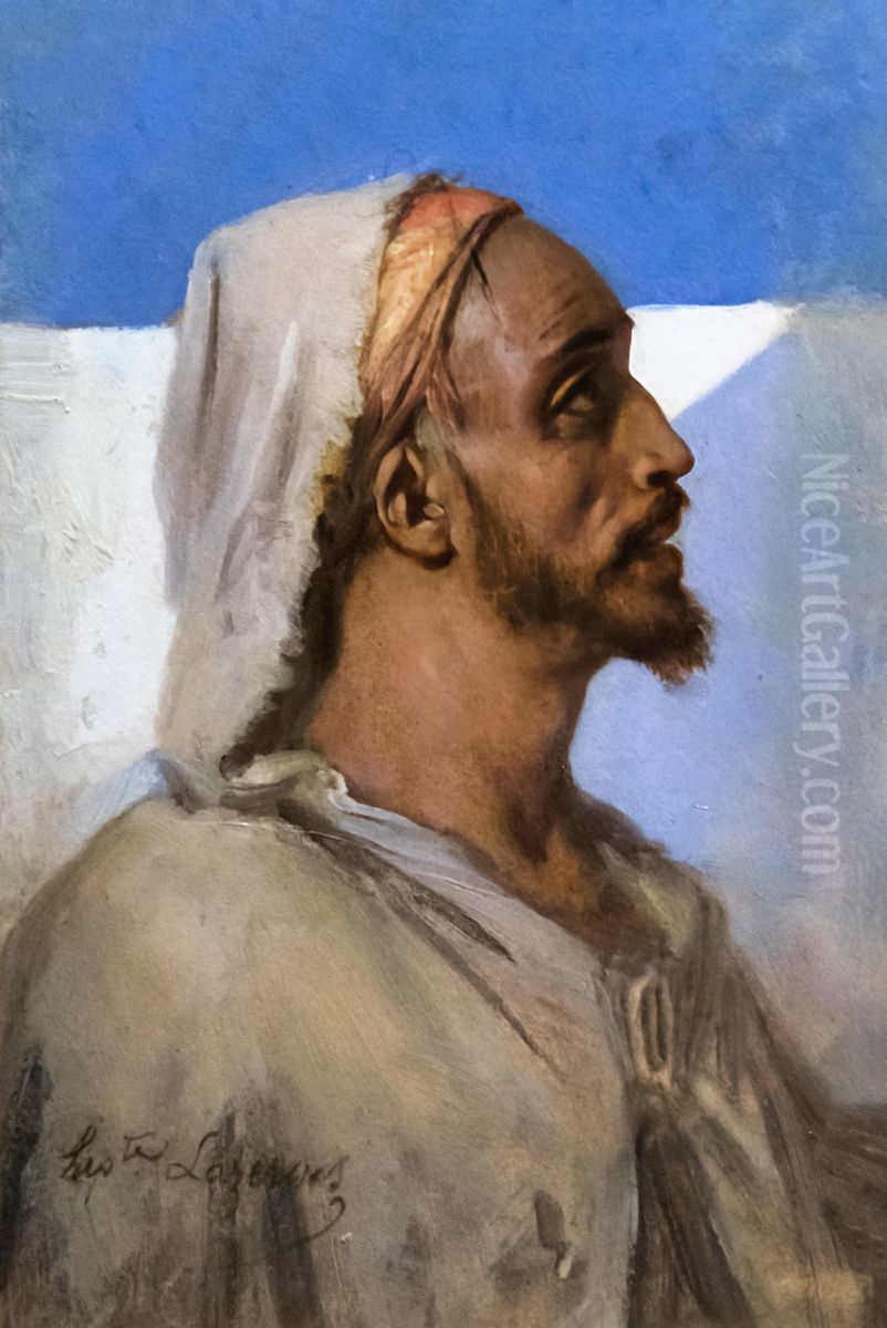 Portrait d'un arabe Oil Painting by Hippolyte Lazerges