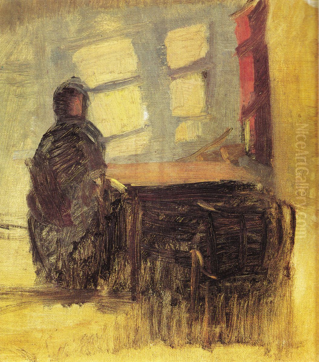 Solskin i den blindes stue. Studie Oil Painting by Anna Ancher