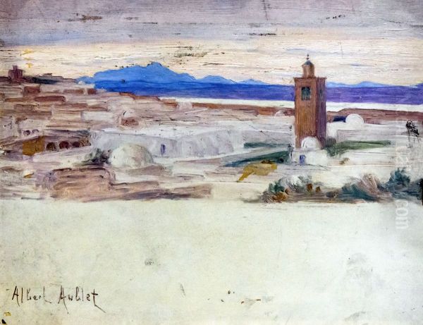 Les toits de Tunis Oil Painting by Albert Aublet