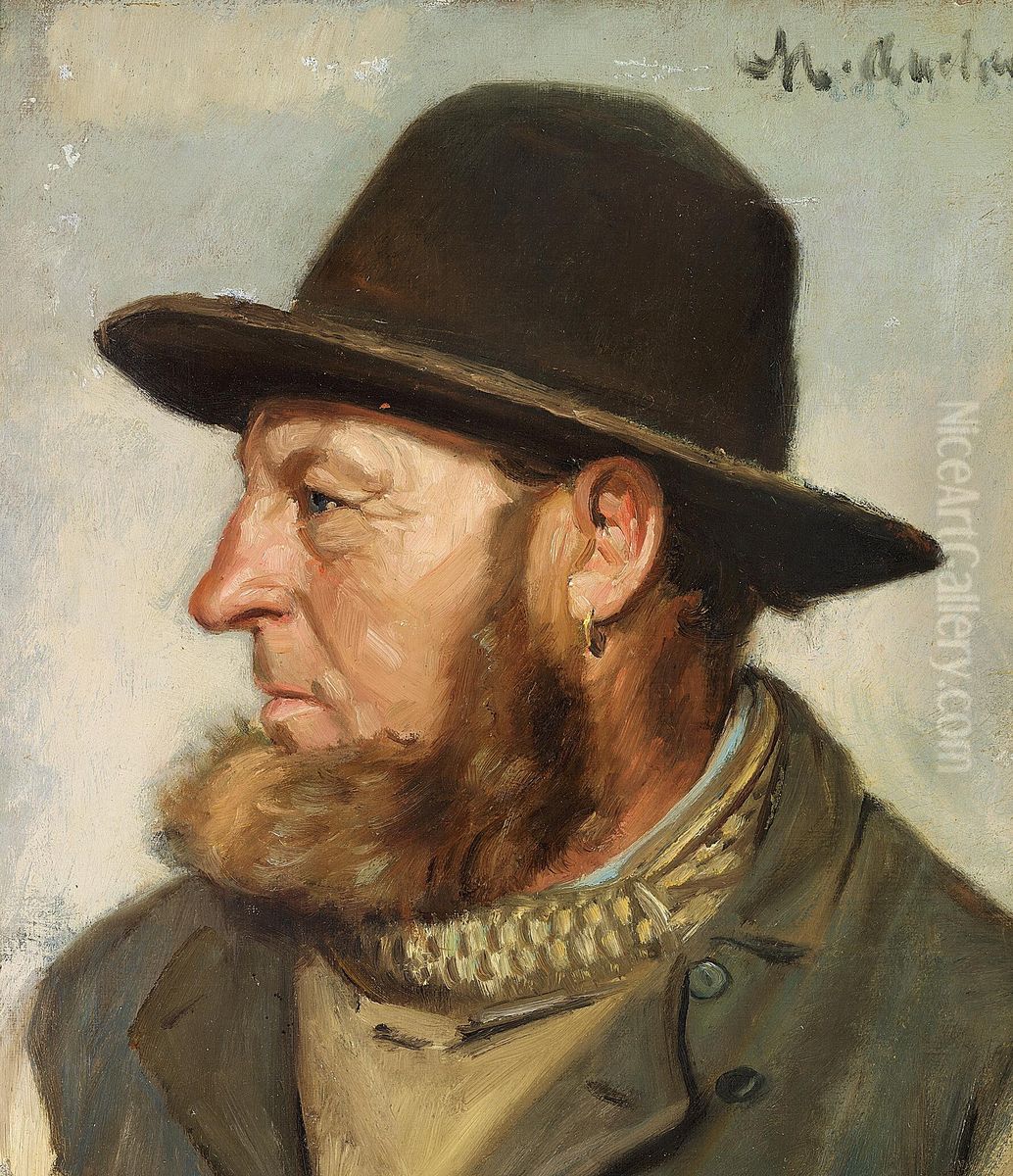 Fisker og redningsmand Ole Svendsen. Oil Painting by Michael Peter Ancher