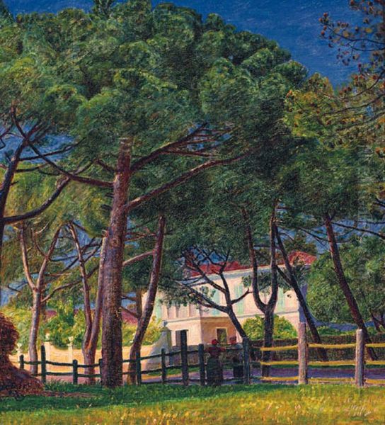 A house in summer. Oil Painting by Kristian Zahrtmann