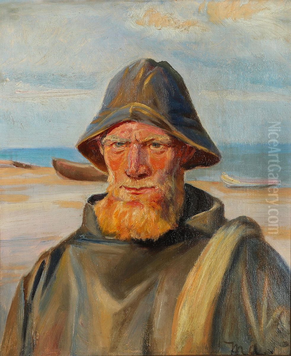 Portraet af en fisker Oil Painting by Michael Peter Ancher