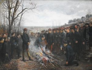 Le general Lapasset brulant ses drapeaux