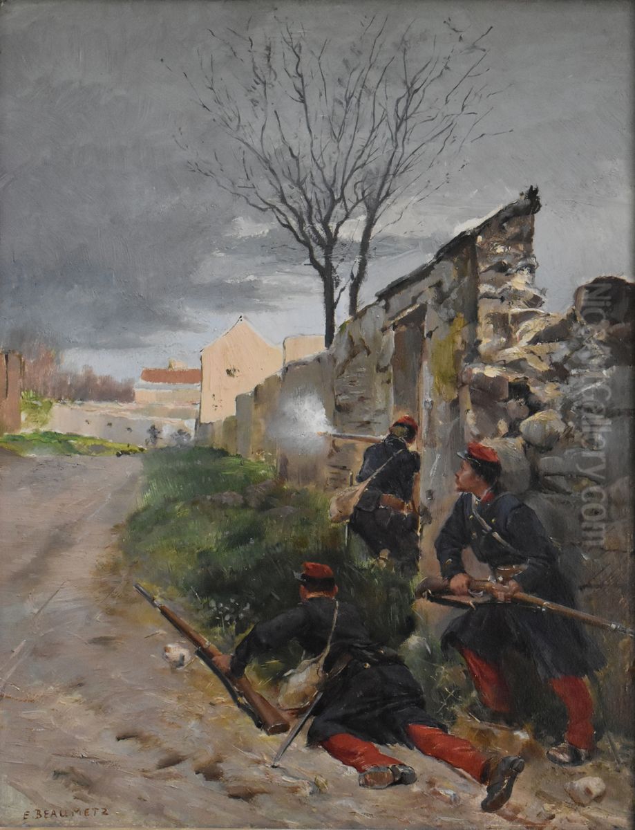 Ambush Oil Painting by Henri-Charles-Etienne Dujardin-Beaumetz
