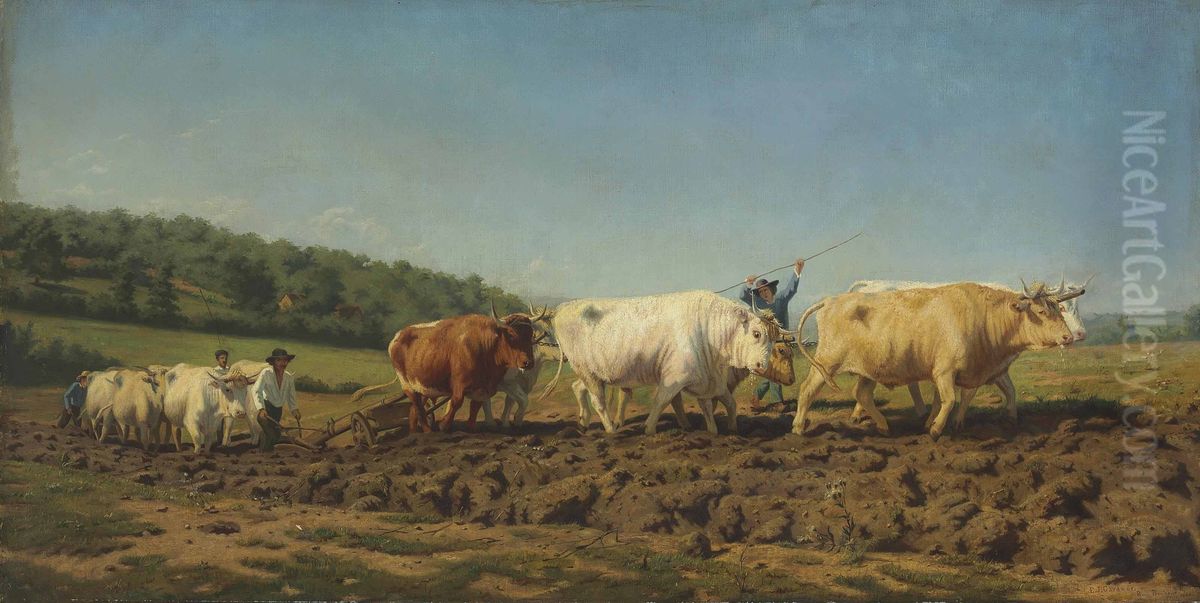 Ploughing in the Nivernais (also called The First Dressing) Oil Painting by Elizabeth Jane Gardner