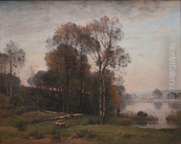 Crepuscule au Gourtarou Oil Painting by Louis Aime Japy