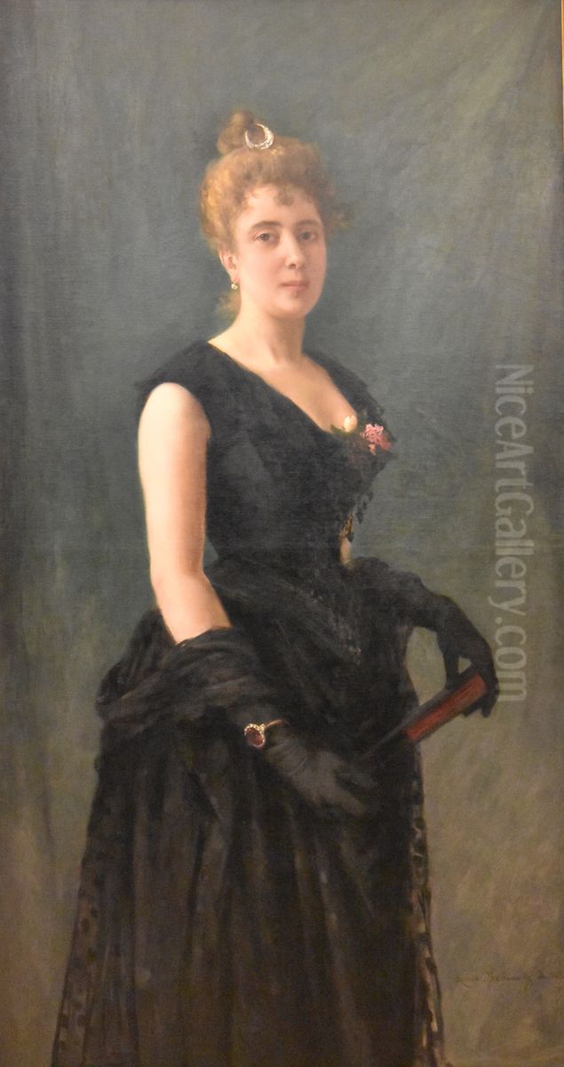 Portrait de Madame M. F. Oil Painting by Marie Petiet