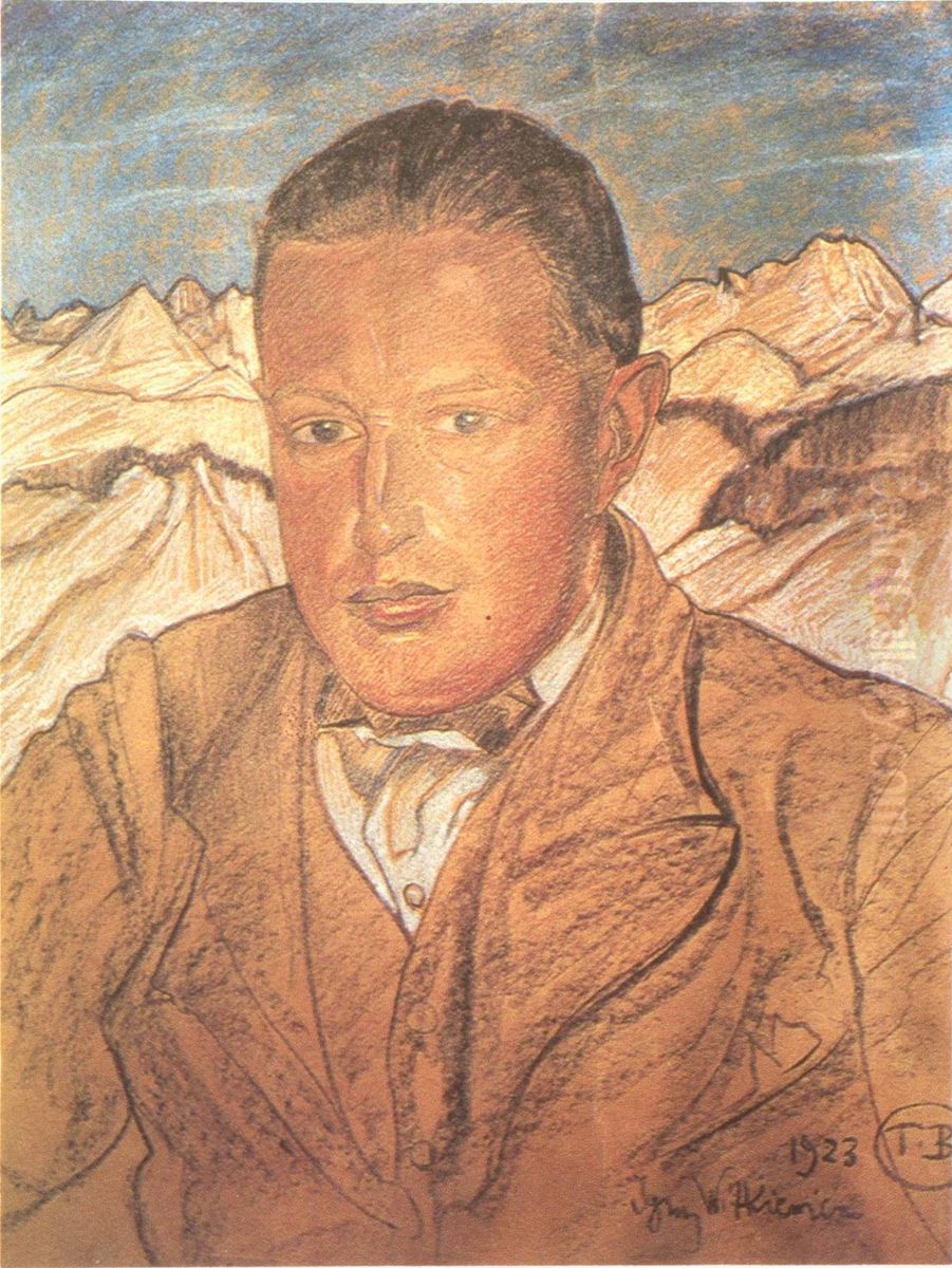 Portret Kazimierza Mischke Oil Painting by Stanislaw Ignacy Witkiewicz (Witkacy)