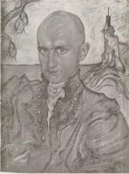 Chytry ksiaze albanski, a pejzazu nadmorskim Oil Painting by Stanislaw Ignacy Witkiewicz (Witkacy)