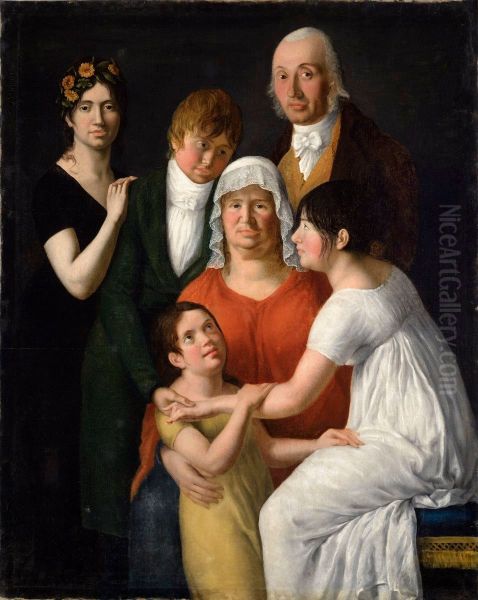 The Messageot Charve Family Oil Painting by Lucile Messageot