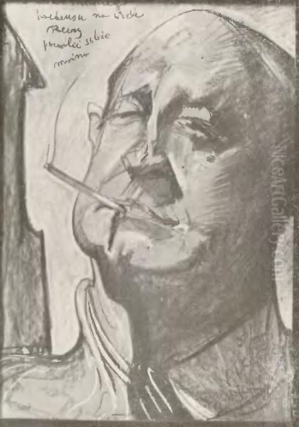 Portrait of a man Oil Painting by Stanislaw Ignacy Witkiewicz