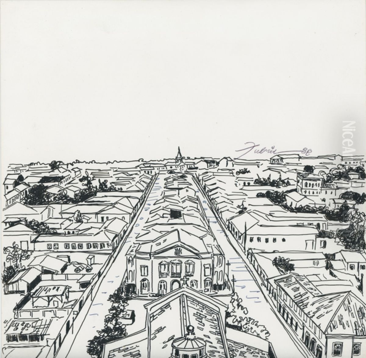 Vista Parcial de Campinas Oil Painting by Fulvia Goncalves