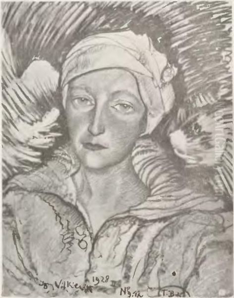 Portret pani gen. Hallerowej Oil Painting by Stanislaw Ignacy Witkiewicz (Witkacy)