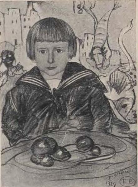 Portrait of a boy Oil Painting by Stanislaw Ignacy Witkiewicz