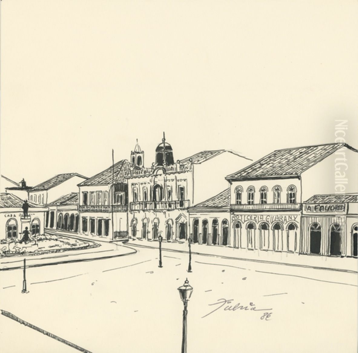 Vista da Praca Bento Quirino Oil Painting by Fulvia Goncalves