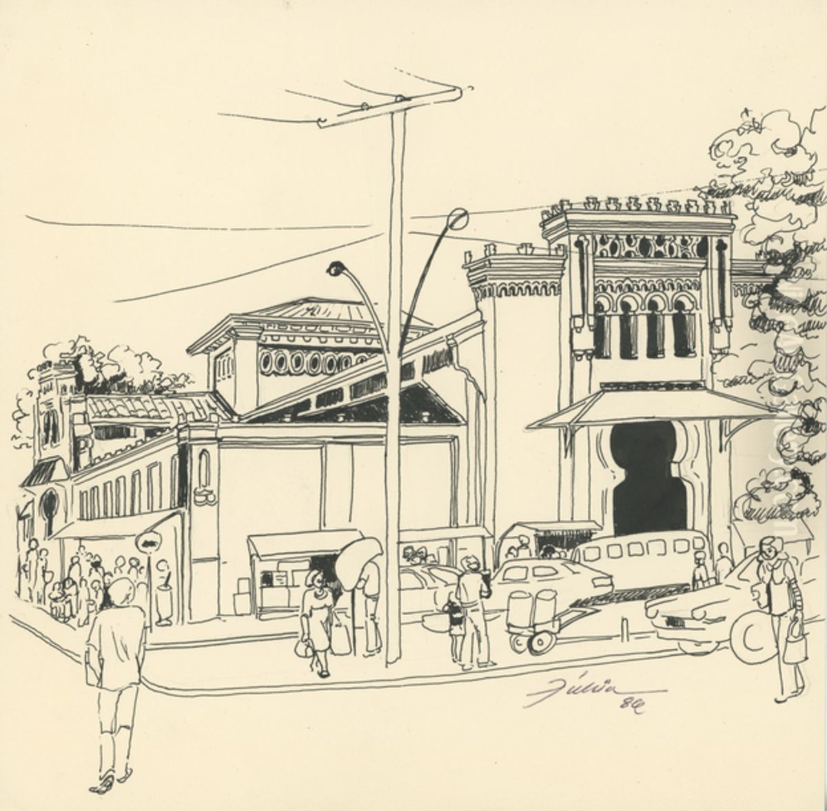 Mercado Municipal Oil Painting by Fulvia Goncalves