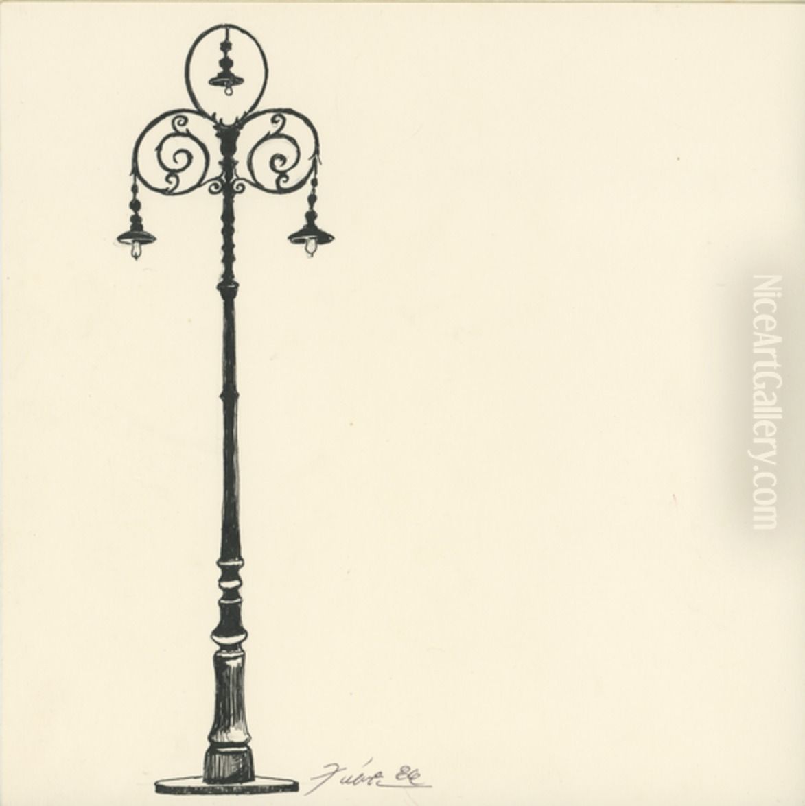 Lampadario de arco-voltaico - Teatro Sao Carlos Oil Painting by Fulvia Goncalves