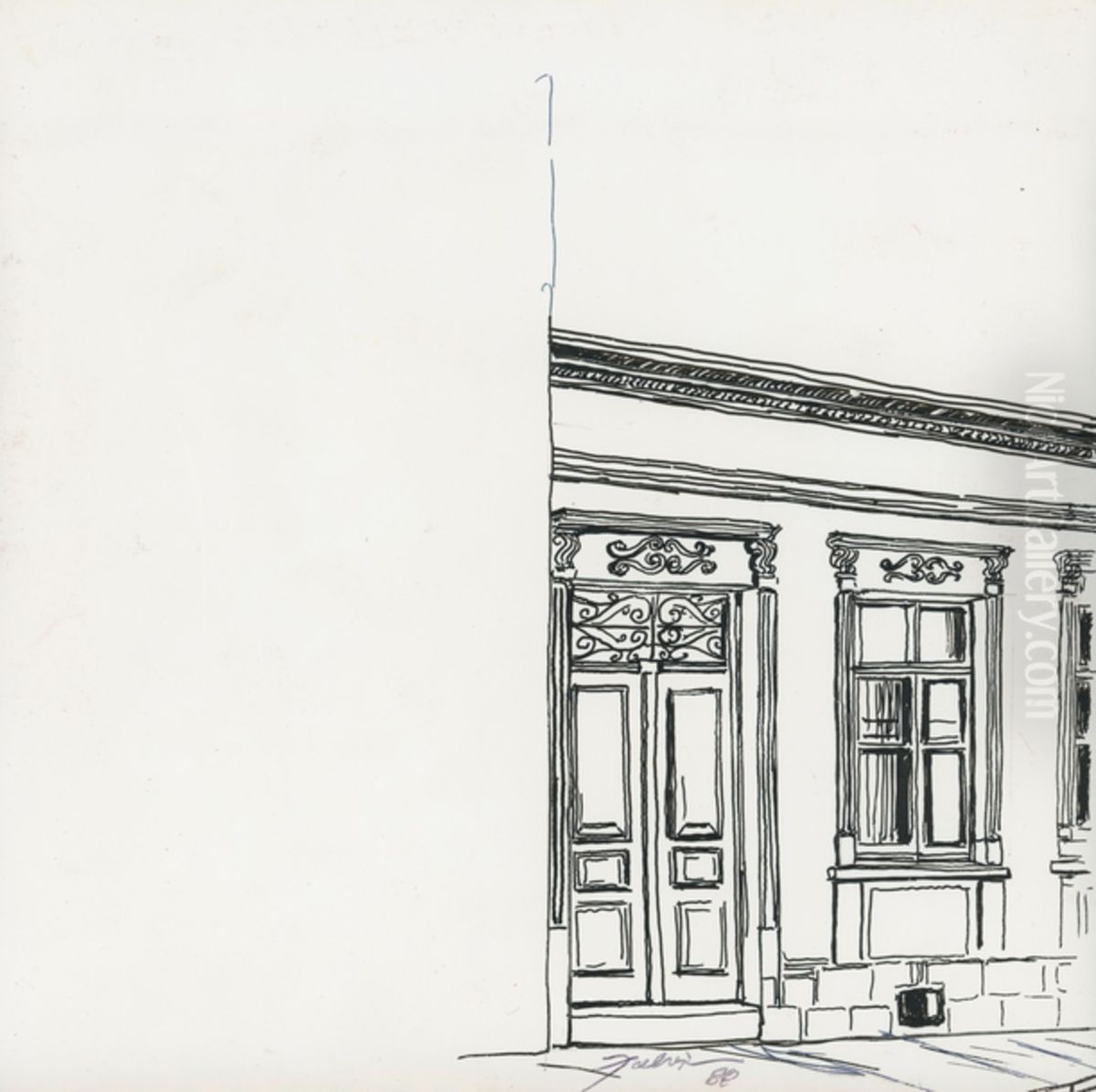 Porta e janela - Praca XV de Novembro Oil Painting by Fulvia Goncalves