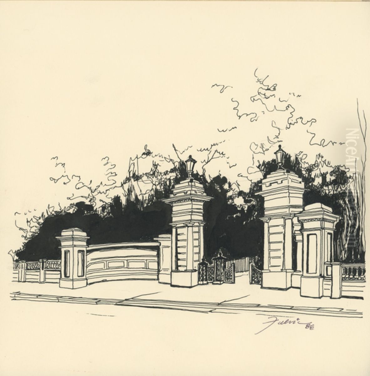 Instituto Agronomico Oil Painting by Fulvia Goncalves