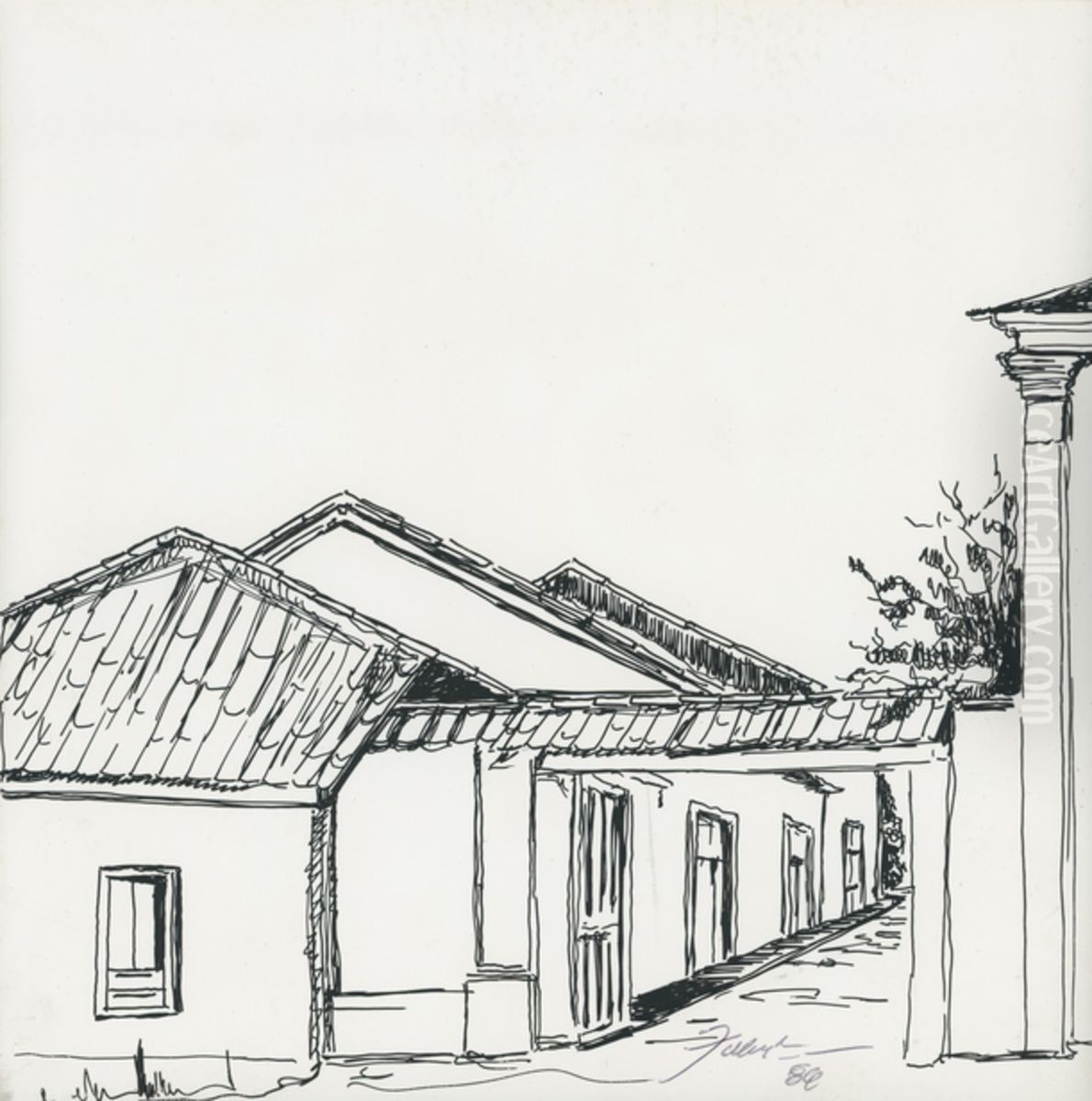 Portao da senzala da Fazenda Camanducaia Oil Painting by Fulvia Goncalves