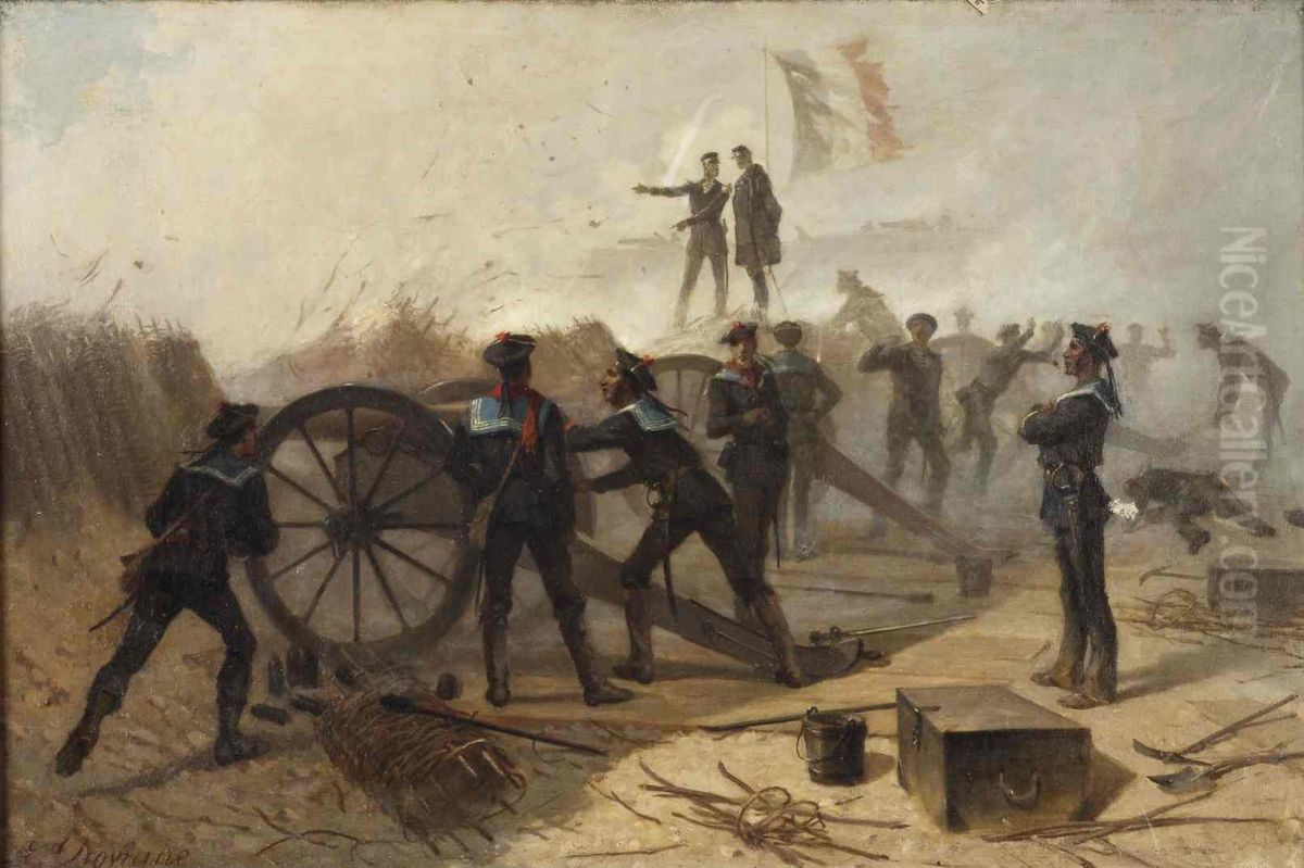 Les marins au Fort Valerien Oil Painting by Auguste Doviane
