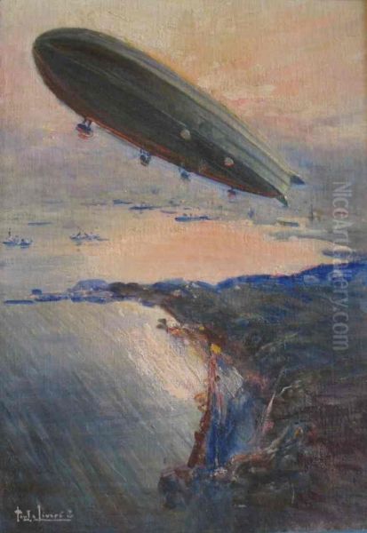 Le Dixmude survolant l'escadre Oil Painting by Paul Levere