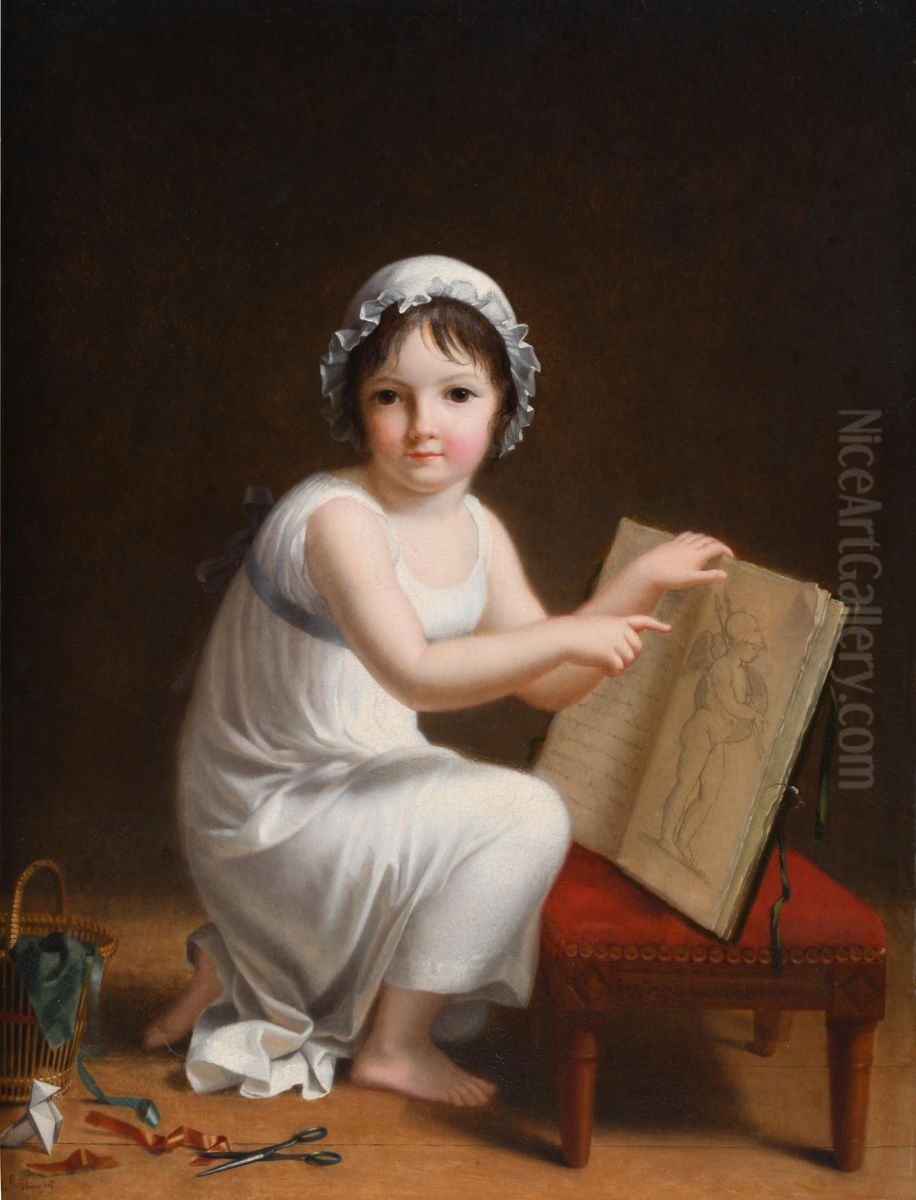 Un enfant qui montre les images d'un livre Oil Painting by Jeanne-Elisabeth Chaudet