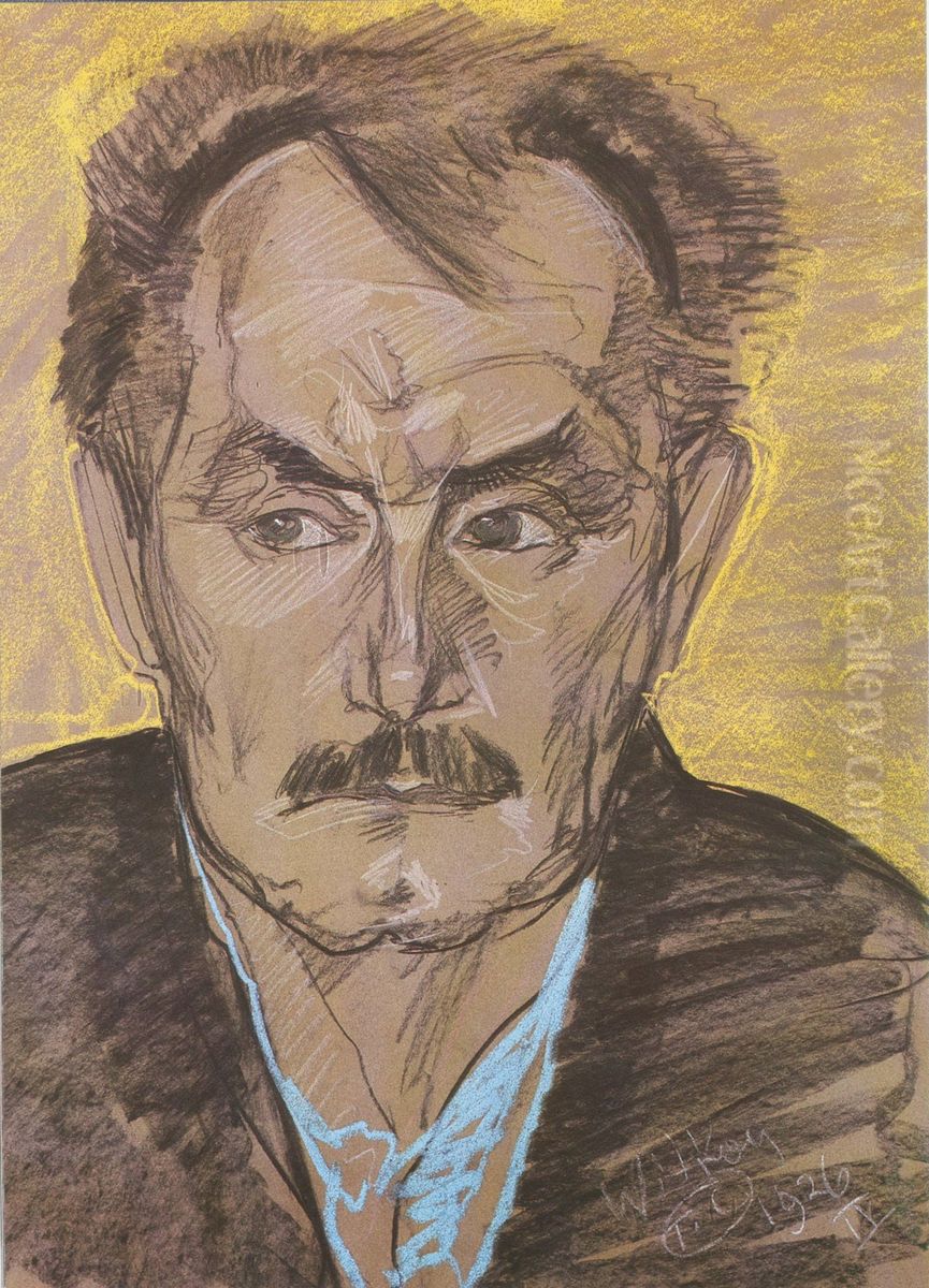 Portrait of Jan Kasprowicz Oil Painting by Stanislaw Ignacy Witkiewicz (Witkacy)